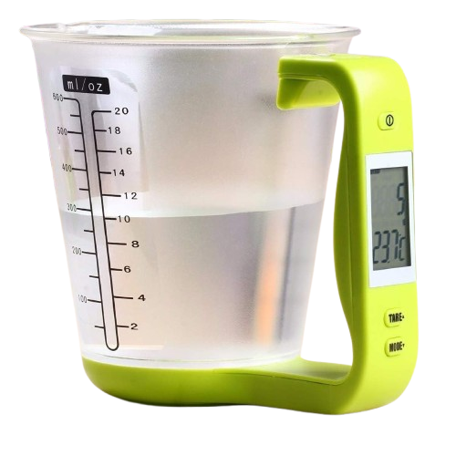 Balanza Taza Jarra Medidor Termómetro 600 Ml Cocina Digital