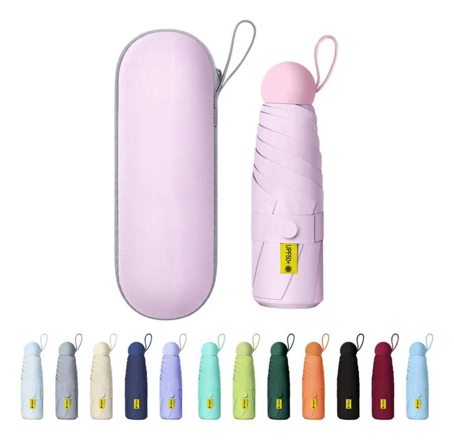 Paraguas Sombrilla Bolsillo Estuche Anti-uv Sol Lluvia