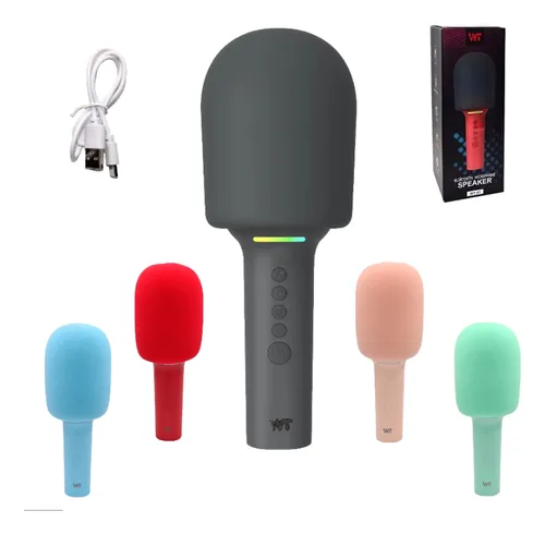 Micrófono Bluetooth Inalámbrico Karaoke Parlante Luces
