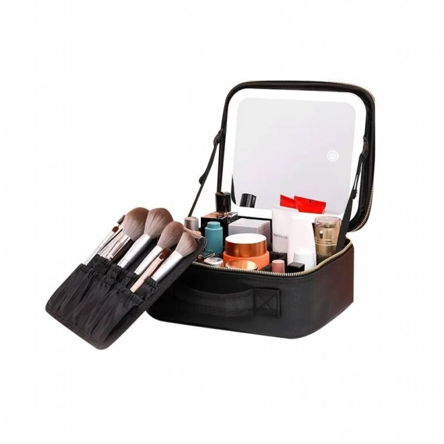 Estuche Maleta Maquillaje Profesional Espejo Luz LED