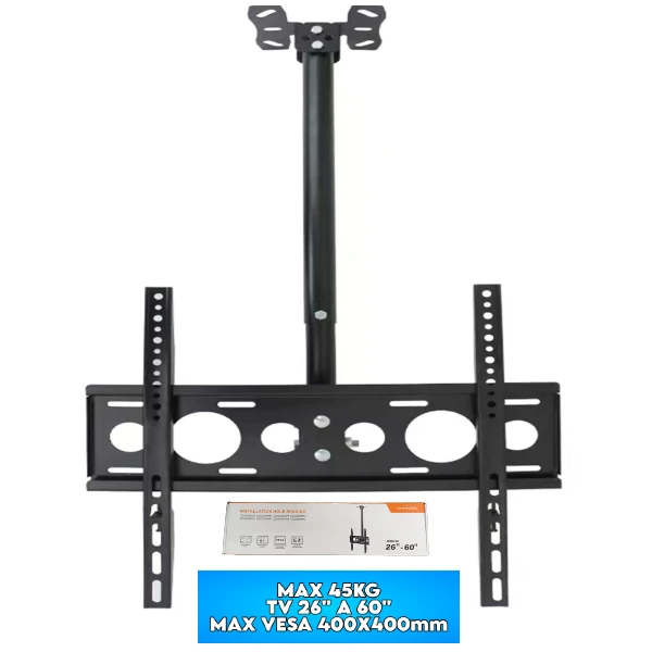 Soporte Tv Techo 26" A 60" 45kg Reclinable Negro