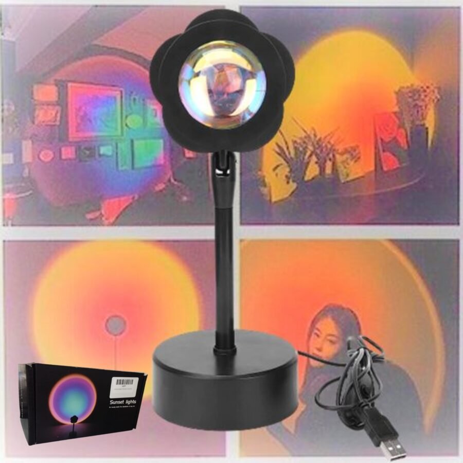 Lampara Mesa Escritorio Atardecer Sunset Proyector USB