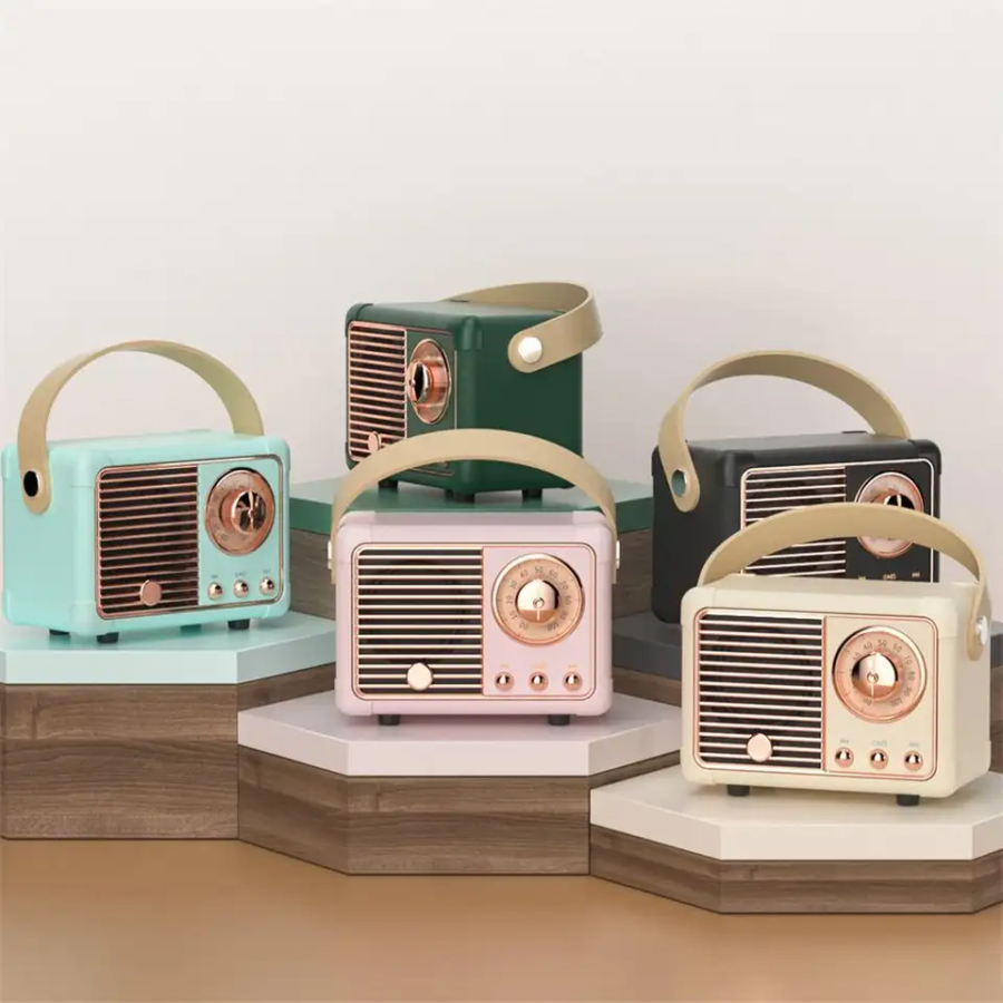 Radio Retro Vintage Portátil Mini Recargable Bluetooth USB