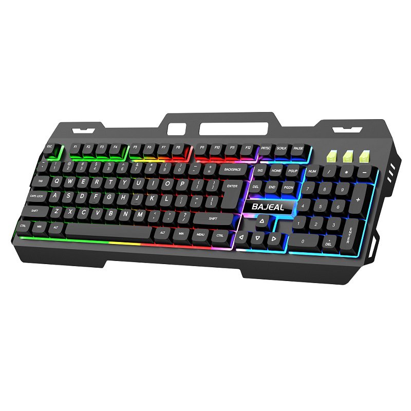 Teclado Gamer Metal Mecánico Led Silencioso Soporte Celular