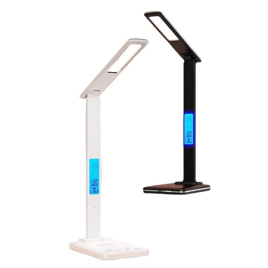 Lampara Luz Led Pant Digital Reloj Alarma Carga Inalámbrica